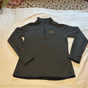 Women’s University of Michigan dark gray quarter zip. Size extra large.